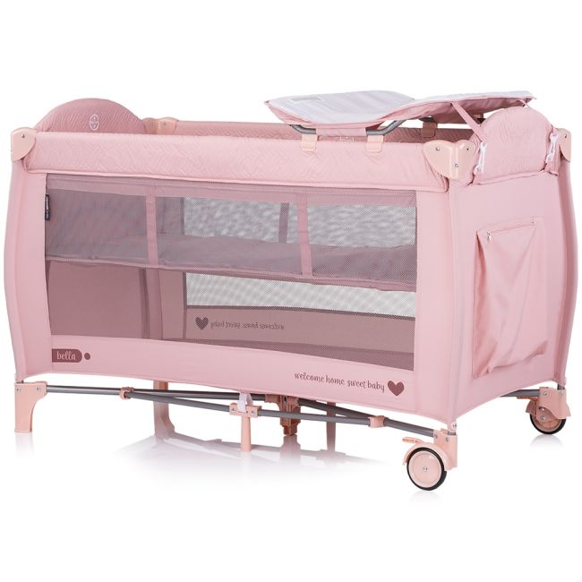 Patut pliabil Chipolino Bella pink marshmallow