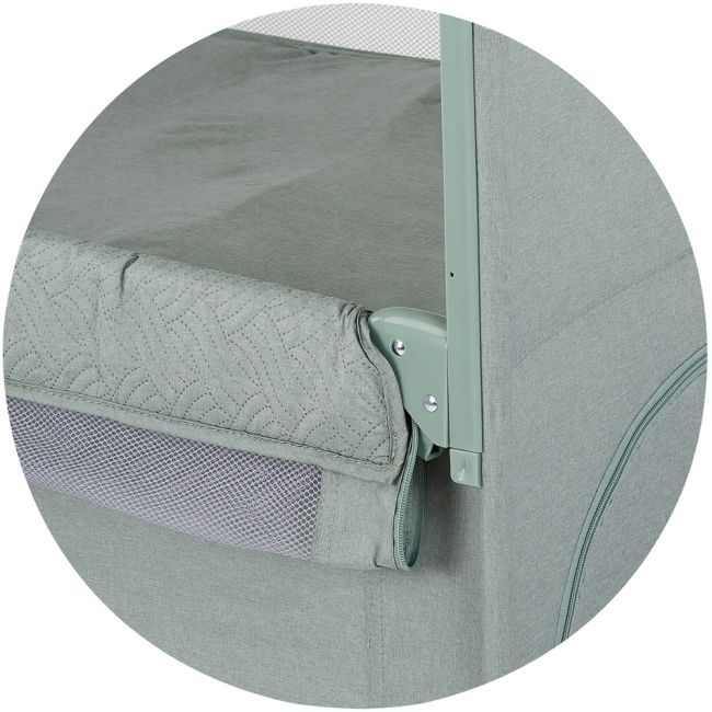 Patut pliabil Chipolino Relax basil linen cu laterala culisanta