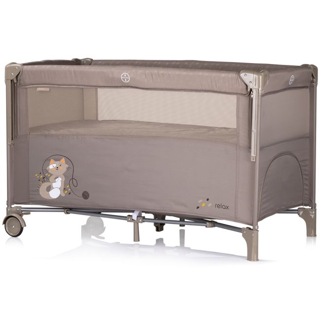 Patut pliabil Chipolino Relax tiramisu cu laterala culisanta