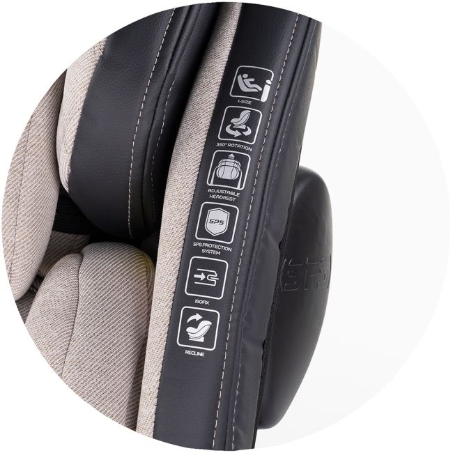 Scaun auto Chipolino Hypnotic I-Size 40-150 cm cu sistem Isofix si sezut rotativ tiramisu