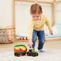 Tractor Simba ABC Freddy Fruit Trailer 30 cm cu lumini, sunete, remorca si figurine