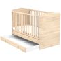 Patut copii transformabil din lemn cu sertar Hubners Eva 140x70 cm natur