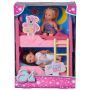 Set Simba Evi Love 2 Floor Bed cu 2 papusi 12 cm si pat supraetajat