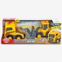 Set Dickie Toys Volvo Truck Team Camion cu remorca si buldozer