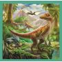 Set puzzle 3 in 1 Trefl Lumea extraordinara a dinozaurilor, 1x20 piese, 1x36 piese, 1x50 piese