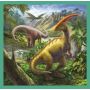 Set puzzle 3 in 1 Trefl Lumea extraordinara a dinozaurilor, 1x20 piese, 1x36 piese, 1x50 piese