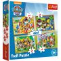Set puzzle 4 in 1 Trefl Paw Patrol, Mereu punctual, 1x35 piese, 1x48 piese, 1x54 piese, 1x70 piese