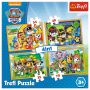Set puzzle 4 in 1 Trefl Paw Patrol, Mereu punctual, 1x35 piese, 1x48 piese, 1x54 piese, 1x70 piese