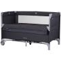Patut pliabil Chipolino Relax anthracite linen cu laterala culisanta