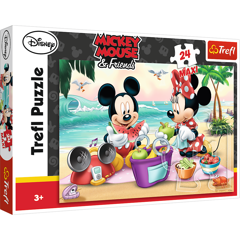 Puzzle trefl maxi disney mickey mouse, picnic pe plaja 24 piese
