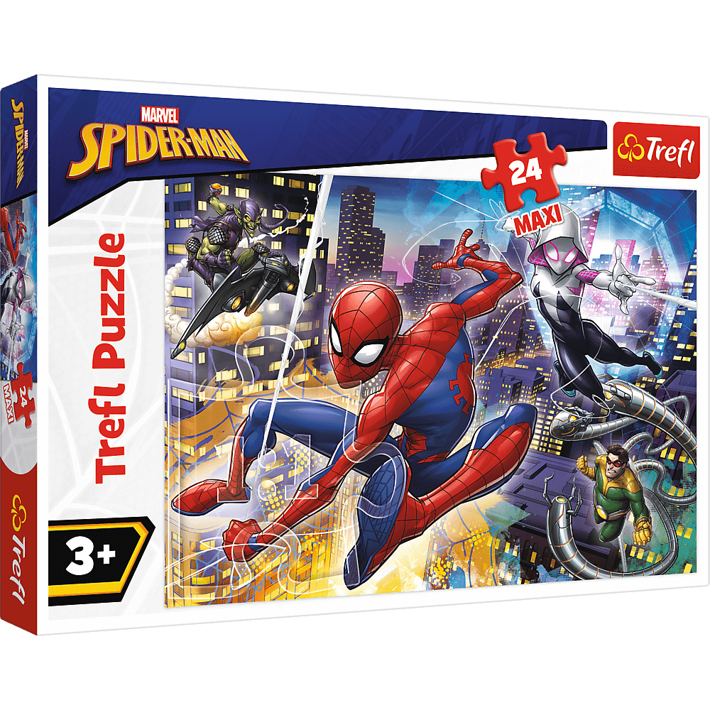 Puzzle Trefl Maxi Marvel Spider Man, Curajosul Spider Man 24 piese hubners.ro