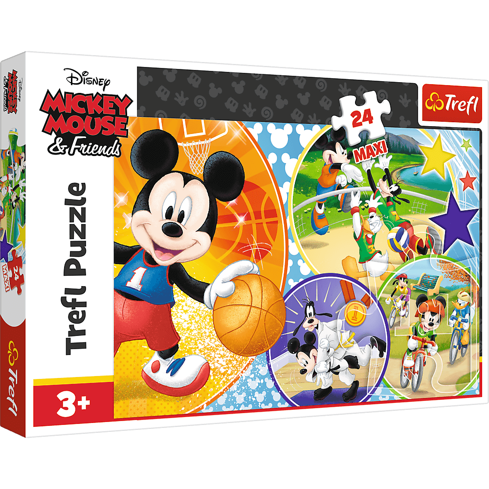 Puzzle trefl maxi disney mickey mouse, e timpul pentru sport 24 piese