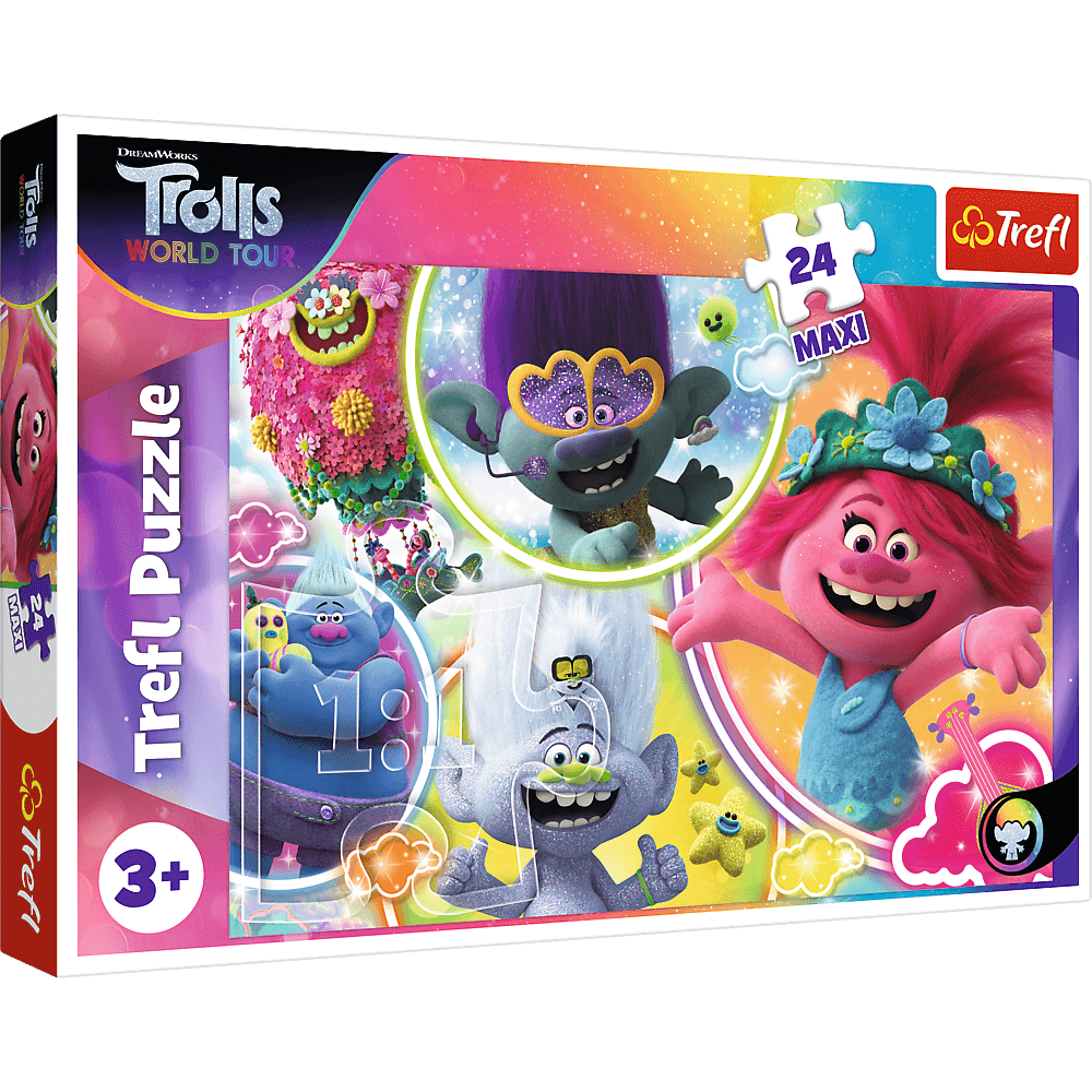 Puzzle Trefl Maxi DreamWorks Trolls, Lumea muzicala a trolilor 24 piese hubners.ro