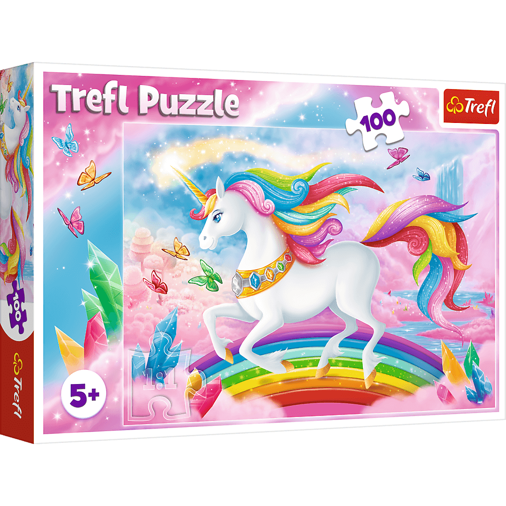 Puzzle Trefl Lumea de cristal a unicornilor 100 piese hubners.ro