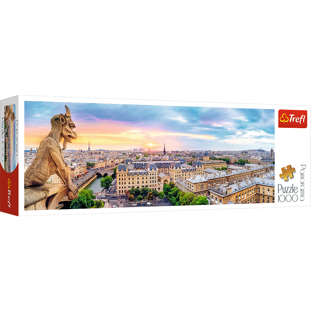 Puzzle Trefl Panorama, Vedere de la Catedrala Notre-Dame 1000 piese hubners.ro