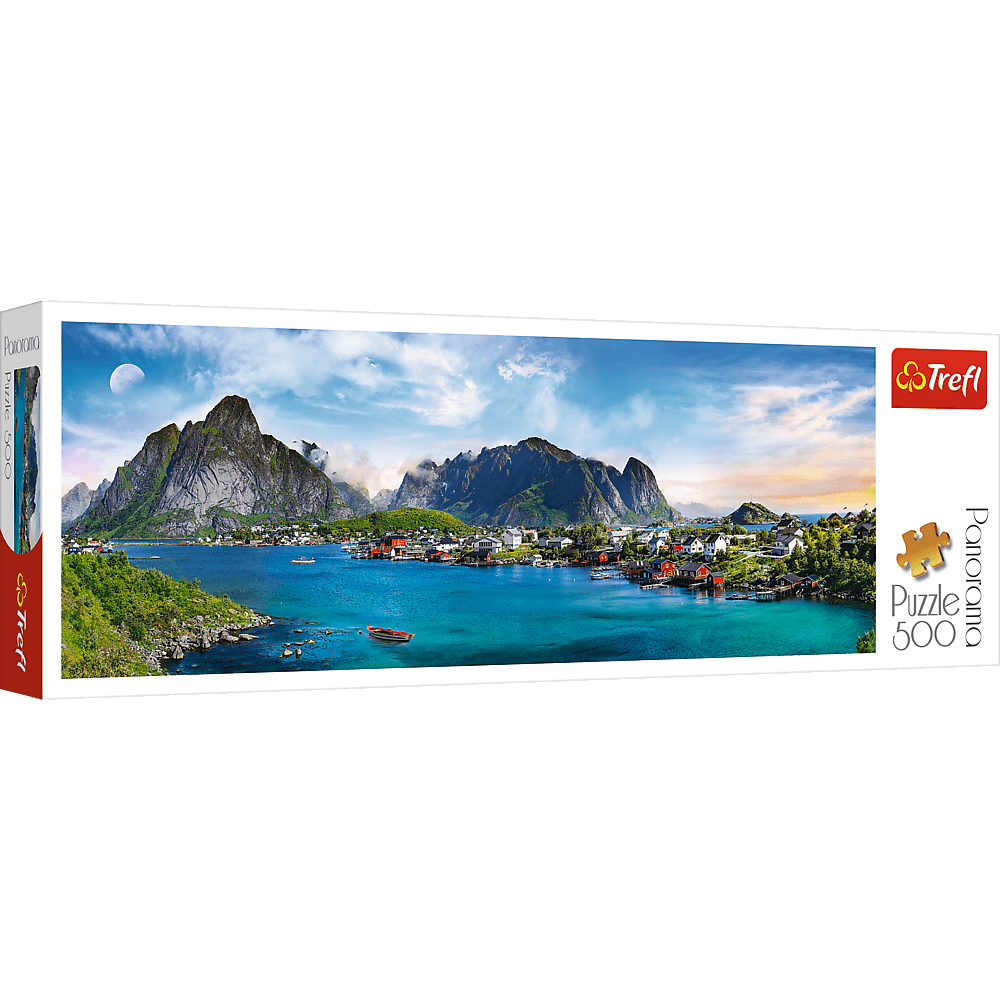 Puzzle Trefl Panorama, Arhipelagul Lofoten Norvegia 500 piese hubners.ro