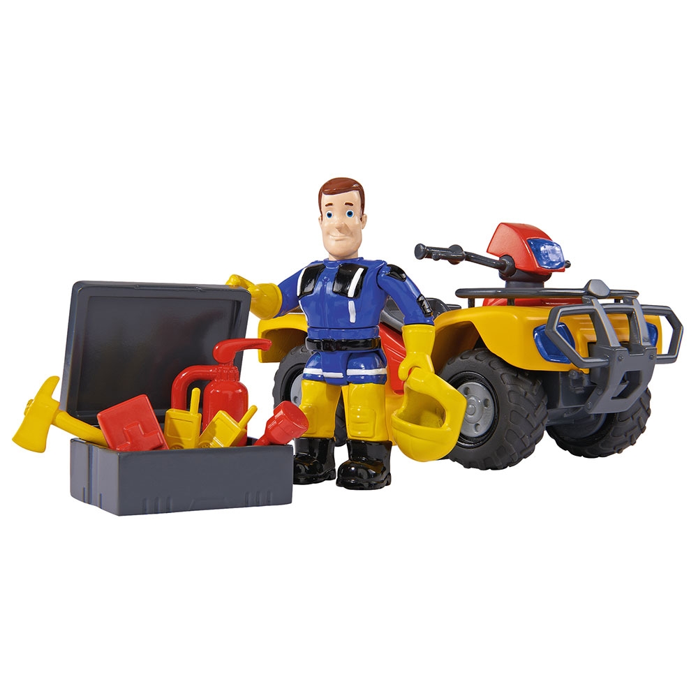 ATV Simba Fireman Sam, Sam Mercury Quad cu figurina Sam si accesorii Jucarii copii