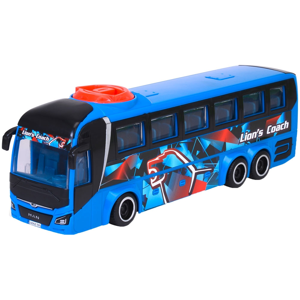 Autobuz dickie toys man lion's coach 26,5 cm albastru
