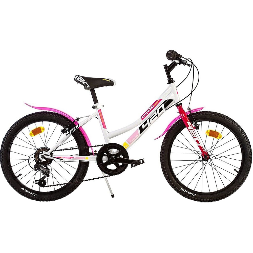 Bicicleta copii Dino Bikes 20′ MTB fete Sport alb cu 6 viteze (20
