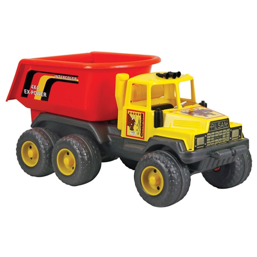 Camion basculant pilsan rodeo truck yellow red