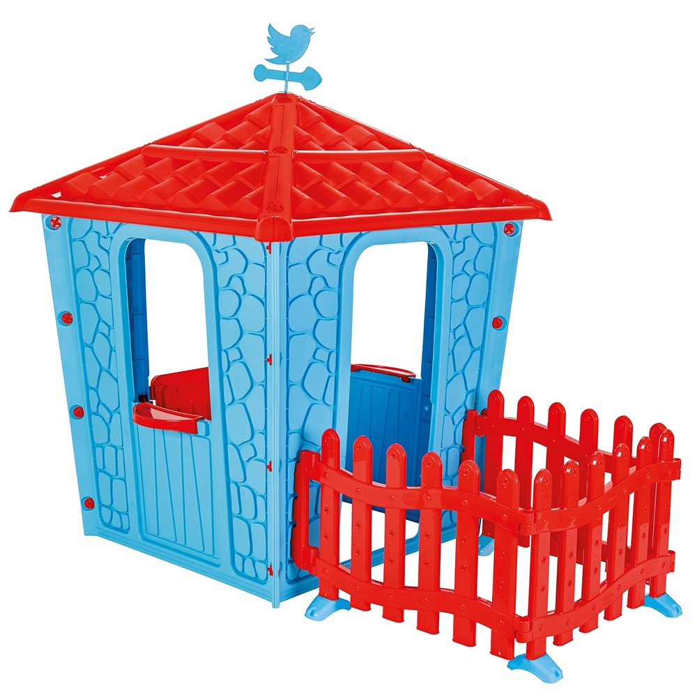 Casuta cu gard pentru copii Pilsan Stone House with Fence blue Casute si corturi copii