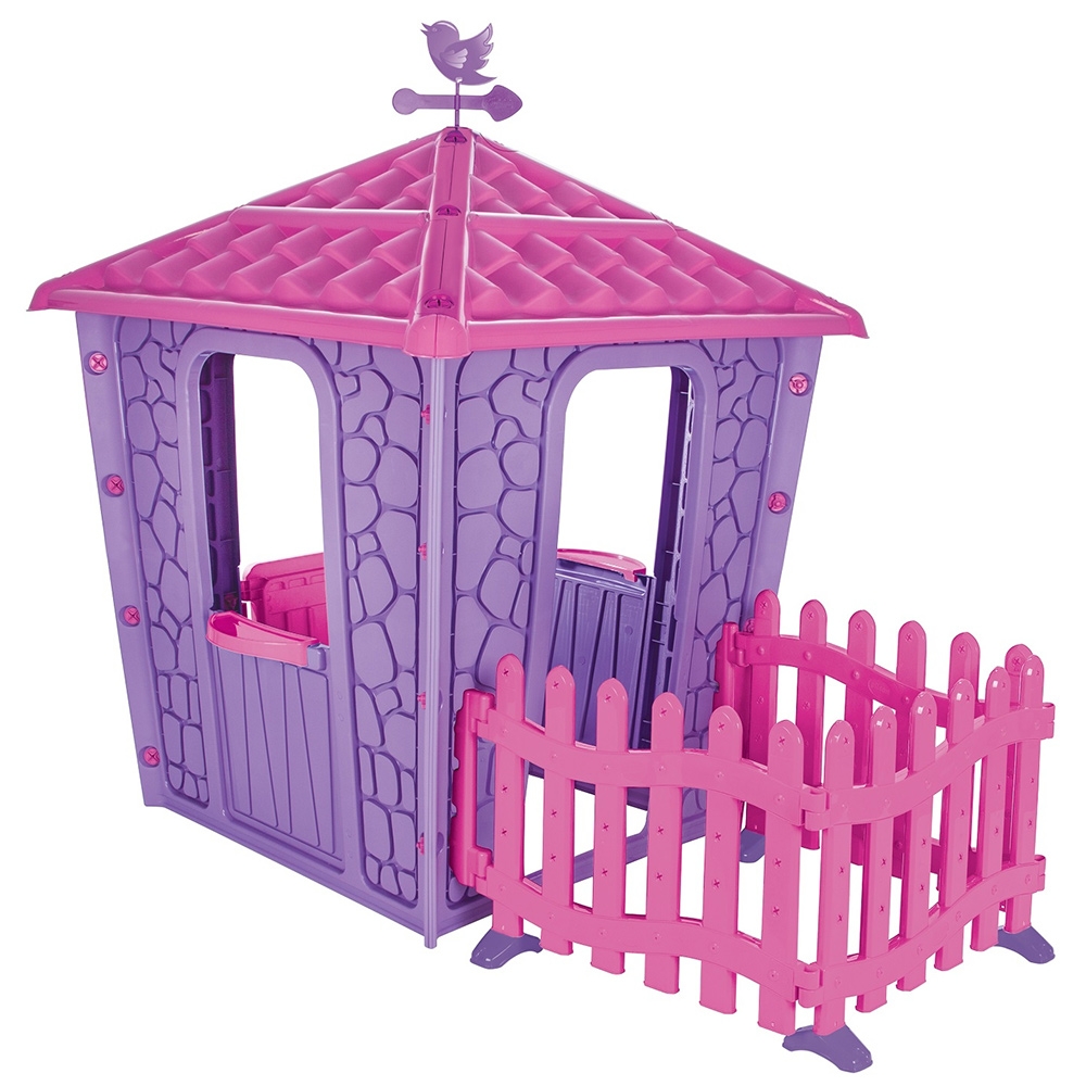 Casuta cu gard pentru copii Pilsan Stone House with Fence purple Casute si corturi copii