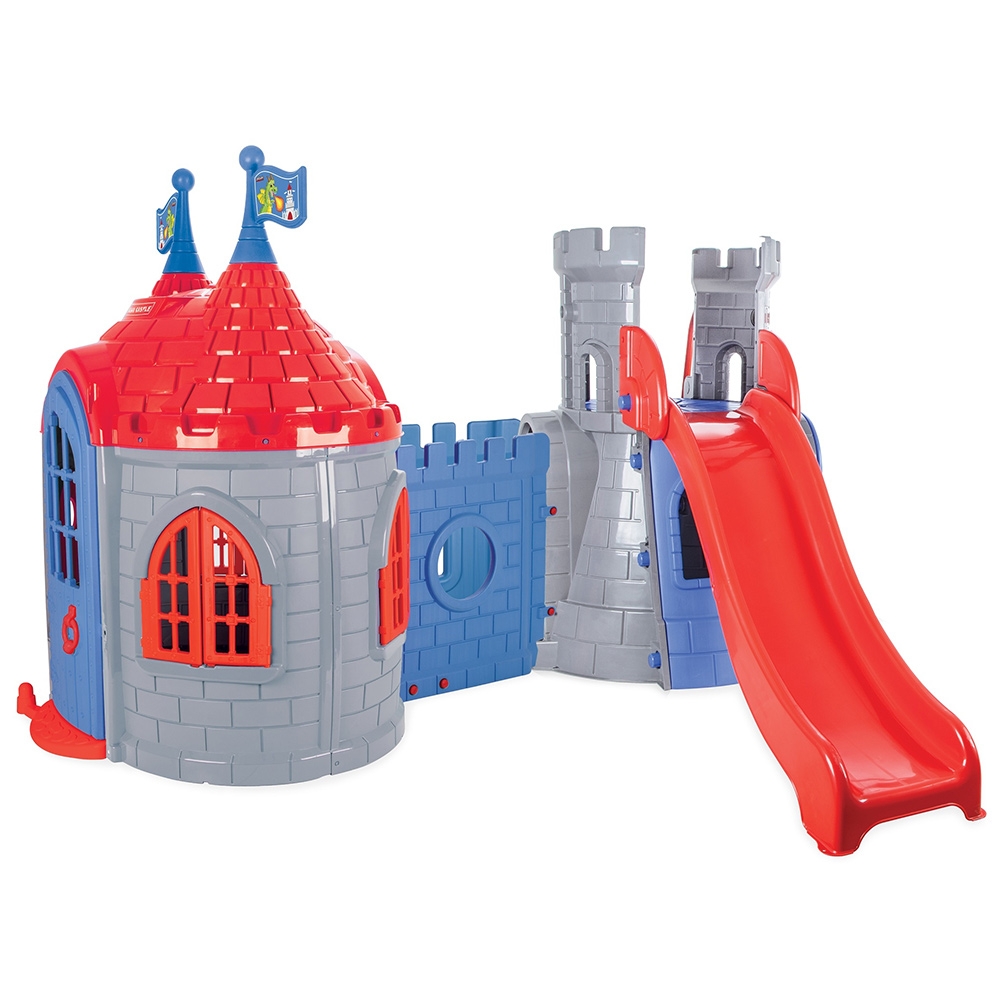 Casuta cu tobogan pentru copii Pilsan Castle with Slide grey Casute si corturi copii