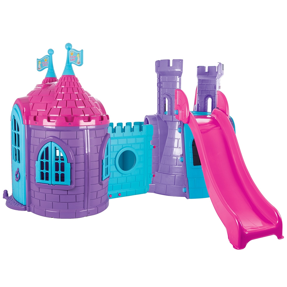 Casuta cu tobogan pentru copii pilsan castle with slide purple