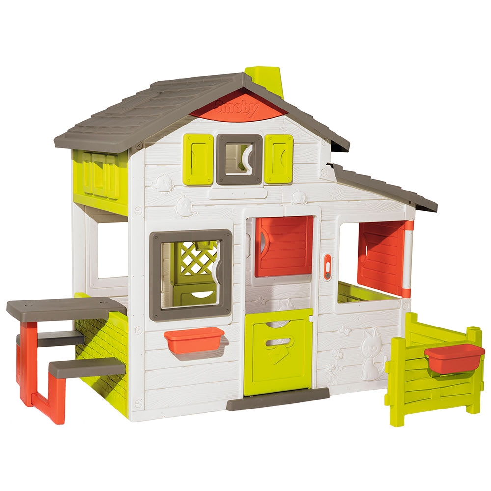Casuta pentru copii Smoby Friends Playhouse Neo cu gradina Casuta