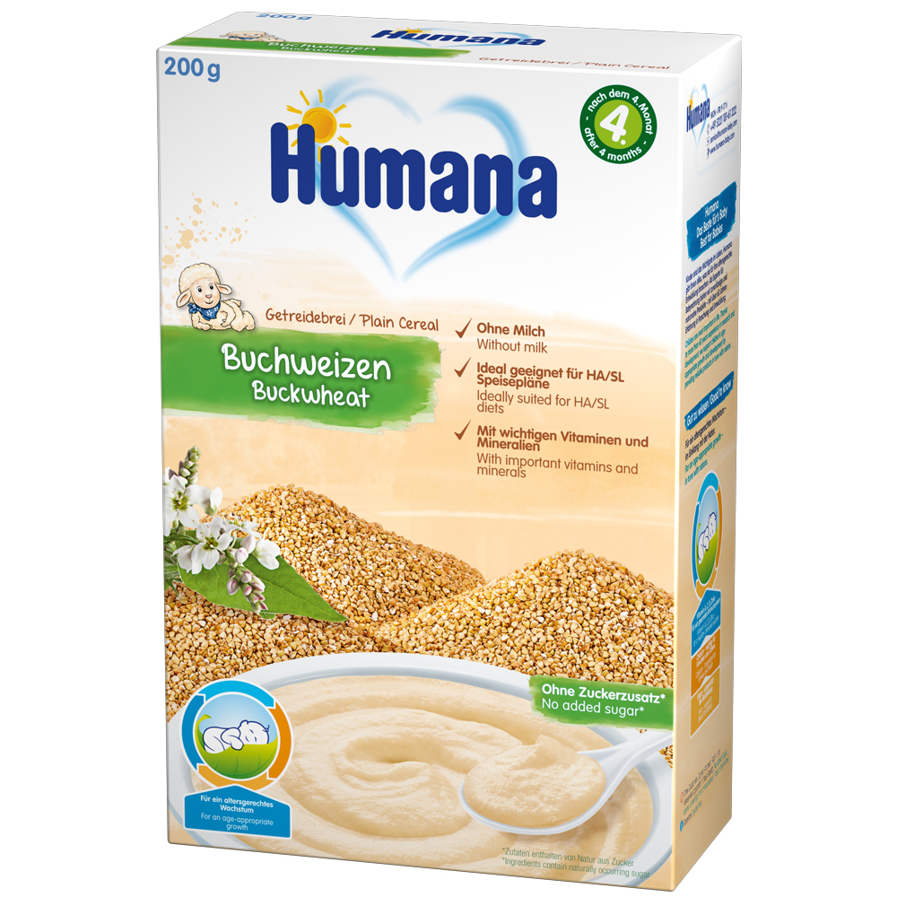 Cereale Humana fara lapte cu cereale si hrisca de la 4 luni 200 g hubners.ro
