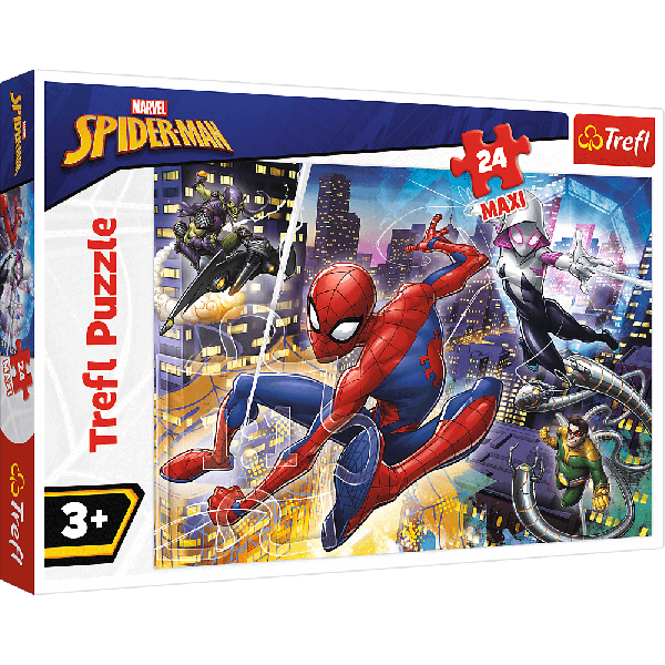 Puzzle Trefl Maxi Marvel Spider Man, Curajosul Spider Man 24 piese