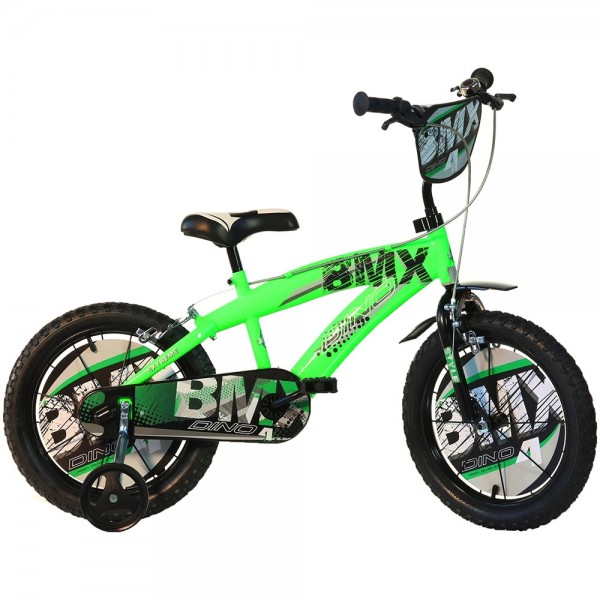 Bicicleta copii Dino Bikes 16" BMX negru si verde