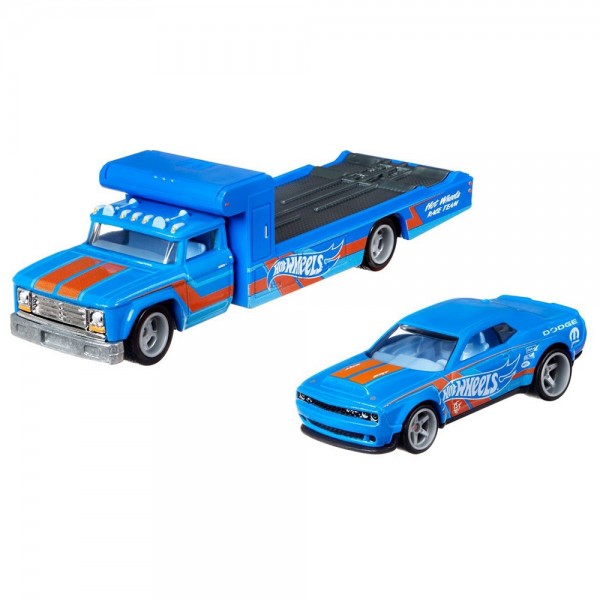 Camion Hot Wheels by Mattel Car Culture Retro Rig cu masina Dodge Challnger STR Demon 18