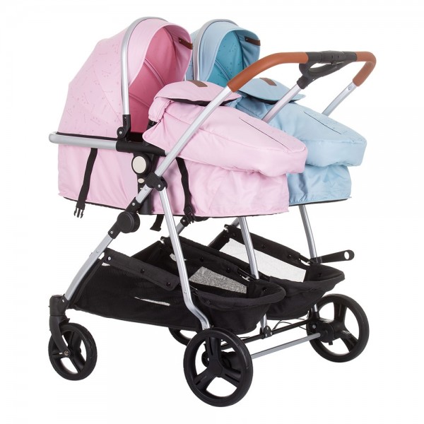 Carucior gemeni Chipolino Duo Smart 2 in 1 rose water sky