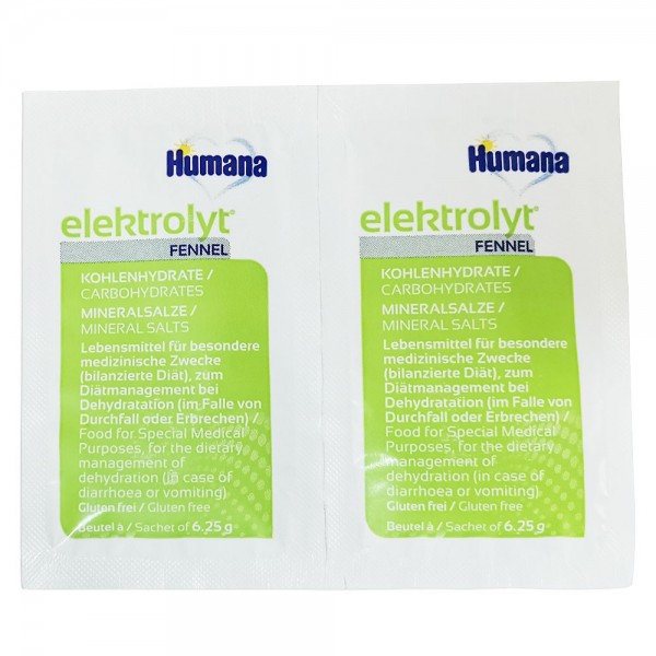 Humana Elektrolyt fenicul de la 1 an folie cu 2 plicuri * 6,25 g