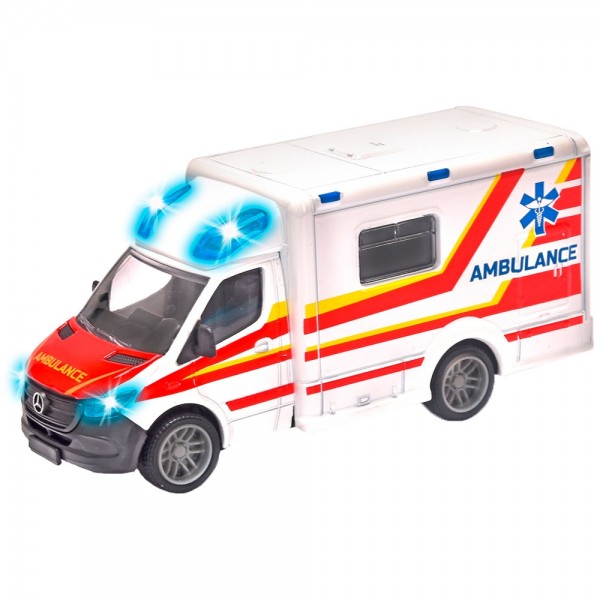 Masina ambulanta Majorette Mercedes-Benz Splinter cu lumini si sunete