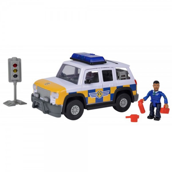 Masina de politie Simba Fireman Sam, Sam Police Car cu figurina si accesorii