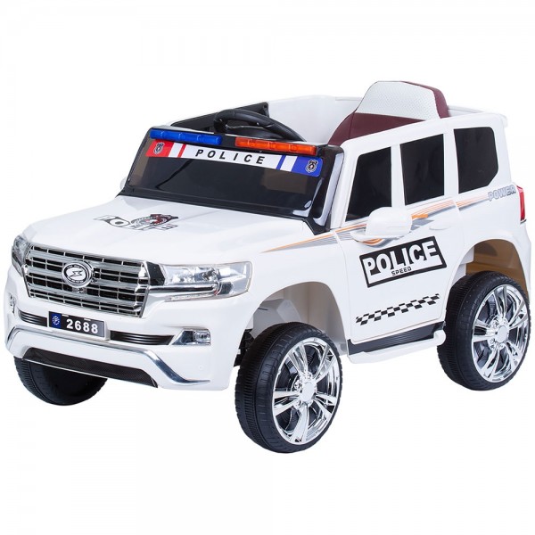 Masinuta electrica Chipolino SUV Police Patrol cu scaun din piele white