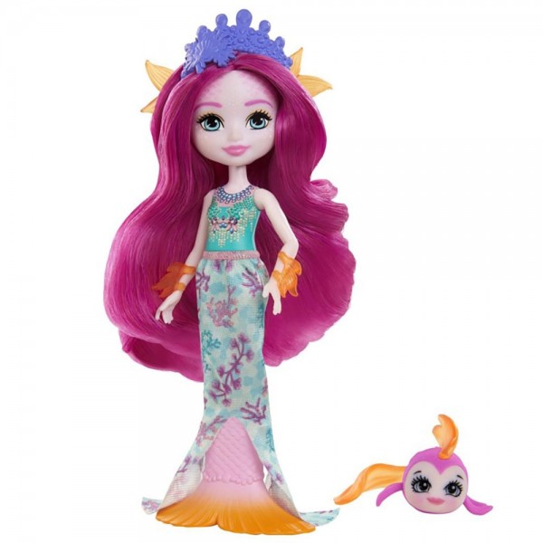 Papusa Enchantimals by Mattel Maura Mermaid cu figurina Glide