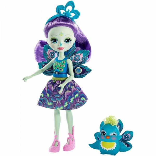 Papusa Enchantimals by Mattel Patter Peacock cu figurina