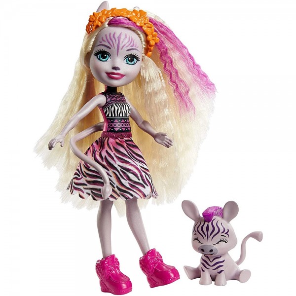 Papusa Enchantimals by Mattel Zadie Zebra cu figurina Ref