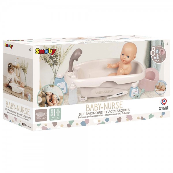 Set Smoby Baby Nurse cadita, olita si accesorii pentru papusi