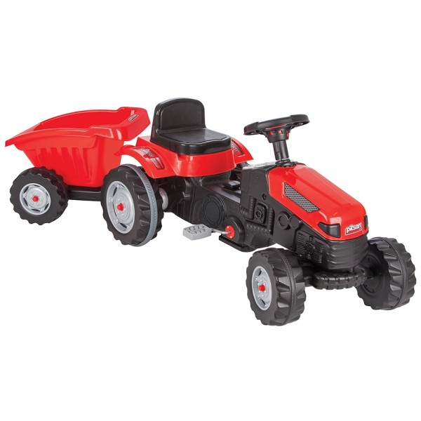 Tractor cu pedale si remorca Pilsan Active with Trailer 07-316 red