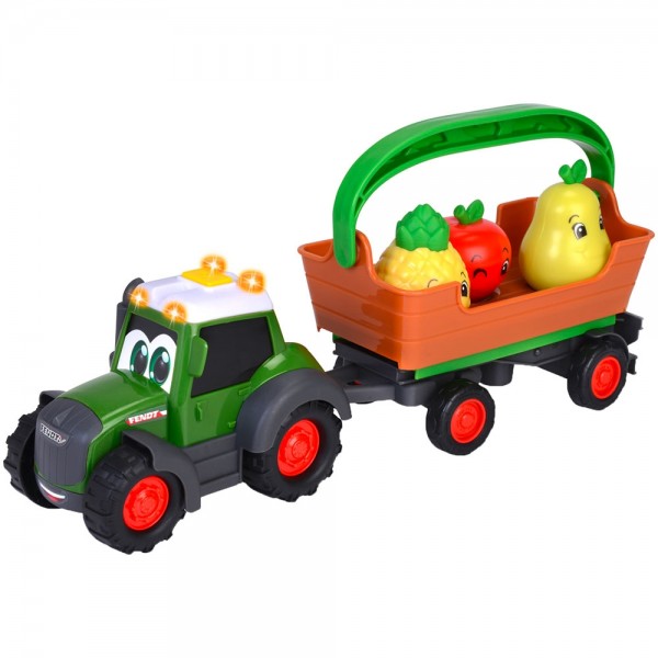 Tractor Simba ABC Freddy Fruit Trailer 30 cm cu lumini, sunete si accesorii