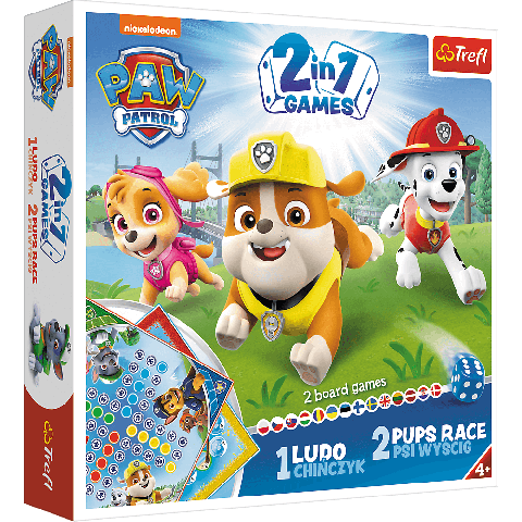 Joc Trefl Paw Patrol Patrula Catelusilor 2 in 1 Ludo si Cursa