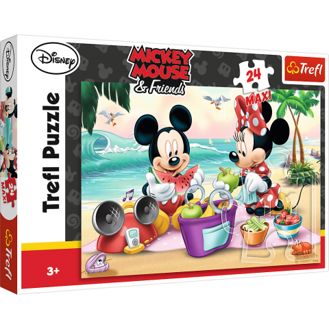 Puzzle Trefl Maxi Disney Mickey Mouse, Picnic pe plaja 24 piese