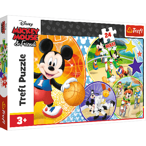 Puzzle Trefl Maxi Disney Mickey Mouse, E timpul pentru sport 24 piese