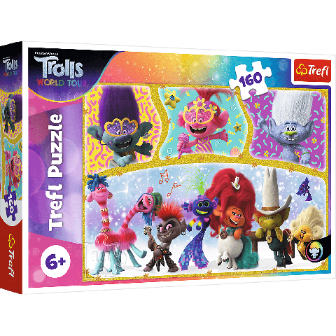 Puzzle Trefl DreamWorks Trolls, Lumea fericita a Trolilor 160 piese