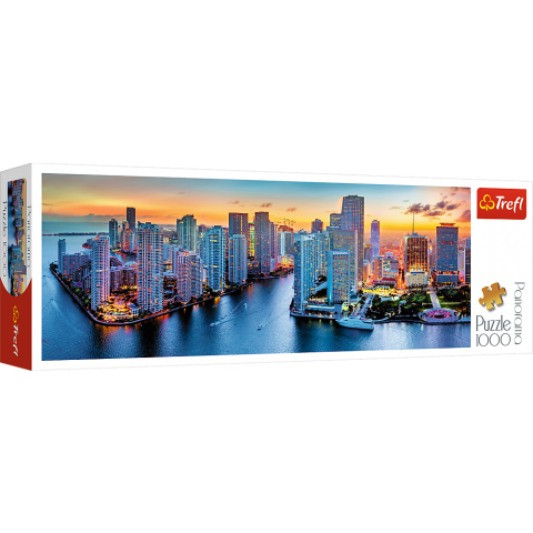 Puzzle Trefl Panorama, Miami dupa intuneric 1000 piese