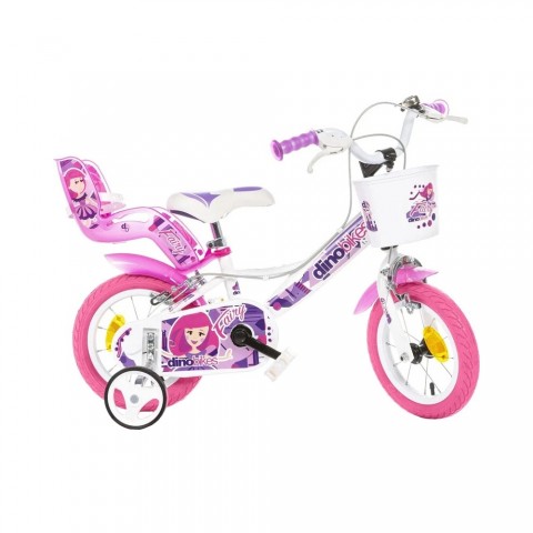 Bicicleta copii Dino Bikes 12" Fairy alb